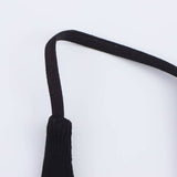 SOLID COLOR V NECK HALTER PATCHWORK DRESS_CWDHL0984