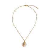 SUMMER BEACH STEEL SHELL STARFISH NECKLACE_CWMM8862