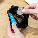 SHORT LEATHER SHORT RETRO ZIPPER ULTRATHIN CARD BAG_CWAB3874