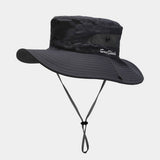 FOLDABLE WIDE BRIM UV PROTECTION PONYTAIL SUN HAT_CWAH3795