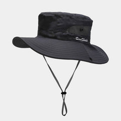 FOLDABLE WIDE BRIM UV PROTECTION PONYTAIL SUN HAT_CWAH3795