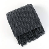 KNITTED SOLID COLOR SOFA BLANKET SHAWL BLANKET_CWMM0188