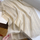 PLAID SHINE SILK SCARF LONG BLEND SPRING WRAP_CWASC0616