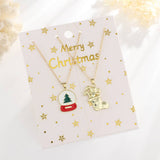 Christmas Snowman Christmas Tree Necklace Set