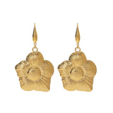 18K STAINLESS STEEL PETAL SUNFLOWER STUD EARRINGS_CWMM8908