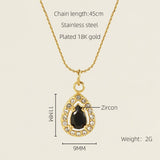 STAINLESS STEEL ZIRCON HEART PENDANT NECKLACE_CWAJE0682