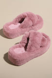 CROSS STRAP FLUFFY BEDROOM SLIPPERS_CWSHS0226
