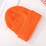 Cwah04349_Thick Knit Beanie Hat Unisex Black Winter