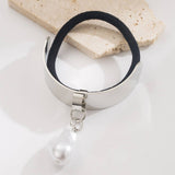 GOLD WATERDROP HEART PENDANT ELASTIC HAIR TIE_CWAHA6186