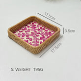 RATTAN COLORFUL SHELL CREATIVE HANDMADE FRUIT PLATE_CWMM4408