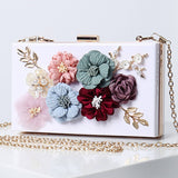 Women Flowers Decorate Chain Strap Evening Bag_Cwab0658