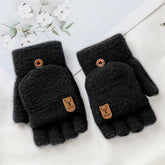 MEN S WINTER FLIP MITTENS KNIT HALF FULL FINGER_CWAG0524