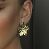 GOLD FLOWER JEWELRY LIGHT LUXURY VERSATILE EARRINGS_CWMM2361