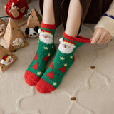SANTA CLAUS FUZZY CHRISTMAS SOCKS GIFTS FOR WOMEN_CWMS0766
