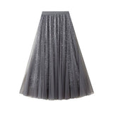 SEQUIN TULLE A LINE MAXI SKIRT WITH FLOWING DRAPE_CWBMS0377