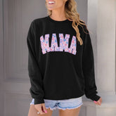 Womens Letter Pattern Pullover Round Neck Hoodie