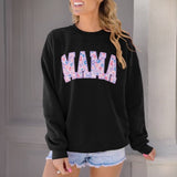 Womens Letter Pattern Pullover Round Neck Hoodie