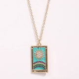 NEW RETRO DIAMOND DROP OIL SQUARE NECKLACE_CWMM3743