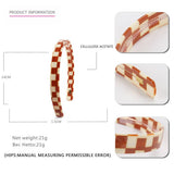 COLORFUL CHECKERBOARD ACETATE HEADBAND HAIRPIN_CWAHA4383