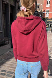 Sporty Casual Zip-Up Hooded Sweatshirt