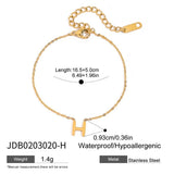 18K GOLD TITANIUM LETTER NECKLACE BRACELET SET_CWAJE4743