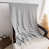 CLASSIC CHECKERED SHAWL SCARF WITH SOFT TASSELS_CWASC2766