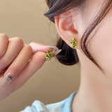 Small Fresh Ruffled Pleated High-End Earrings_Cwaje2353