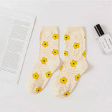 SWEAT ABSORBENT AND BREATHABLE SWEET FLOWER SOCKS_CWMS0975