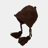 AUTUMN AND WINTER WOOL BALL KNITTED EARMUFFS HAT_CWAH1602