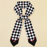 FLORAL LETTER RIBBON SCARF FOR HAIR AND BAG_CWASC0097