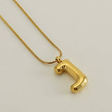 BALLOON STYLE 18K GOLD LETTER PENDANT NECKLACE_CWAJE0691