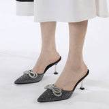CASUAL TOE BOW STILETTO HEEL SLIPPERS_CWSHS0602
