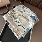 Silk Cloud Print Square Scarf Breathable Light
