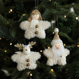 White Plush Doll Xmas Tree Cute Hanging Decor_Cwmm9678