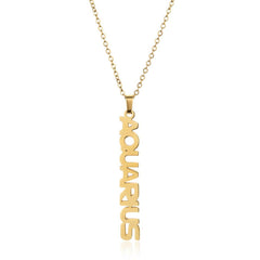 CLAVICLE CHAIN TWELVE ZODIAC TITANIUM NECKLACE_CWMM2717