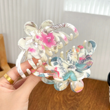 Vintage Floral Claw Clip Elegant Chinese Grip