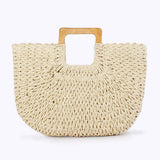 Wooden Hand Casual Simple Paper Ropeven Bag_Cwab4709