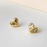 Valentines Day Delicate Gold Heart Earrings