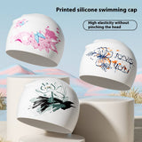 PRINTED SILICONE SWIM CAP FOR WOMEN WITH ANTI SLIP_CWMM6707