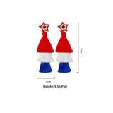 Vintage American Flag Handwoven Earrings