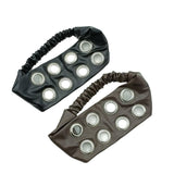 PU LEATHER WIDE PUNK HEADWRAP WITH METAL STUDS_CWAHA6308