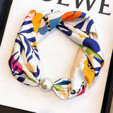 Pearl Magnetic Skinny Silk Neck Scarf_Cwasc03934