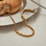 18K GOLD TITANIUM STEEL CHAIN BRACELET_CWAJE4786