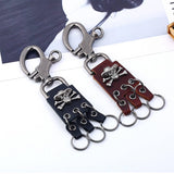 FASHION MENS ALLOY SKULL COWHIDE KEYCHAIN_CWMM5027
