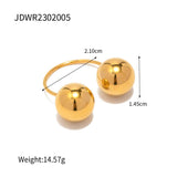 18K GOLD PLATE STAINLESS STEEL BALL RINGS_CWAJE0623