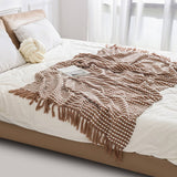 LIGHTWEIGHT COZY BRAIDED STRIPED THROW_CWMM0205