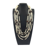 MULTI LAYERED WOODEN BEAD BOHEMIAN NECKLACE_CWMM4572