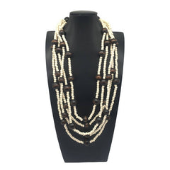 MULTI LAYERED WOODEN BEAD BOHEMIAN NECKLACE_CWMM4572