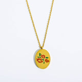 Vintage December Flower Clavicle Necklace_Cwmm3785