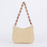FASHIONABLE AND SIMPLE SOLID COLOR STRAW BAG_CWAB4702